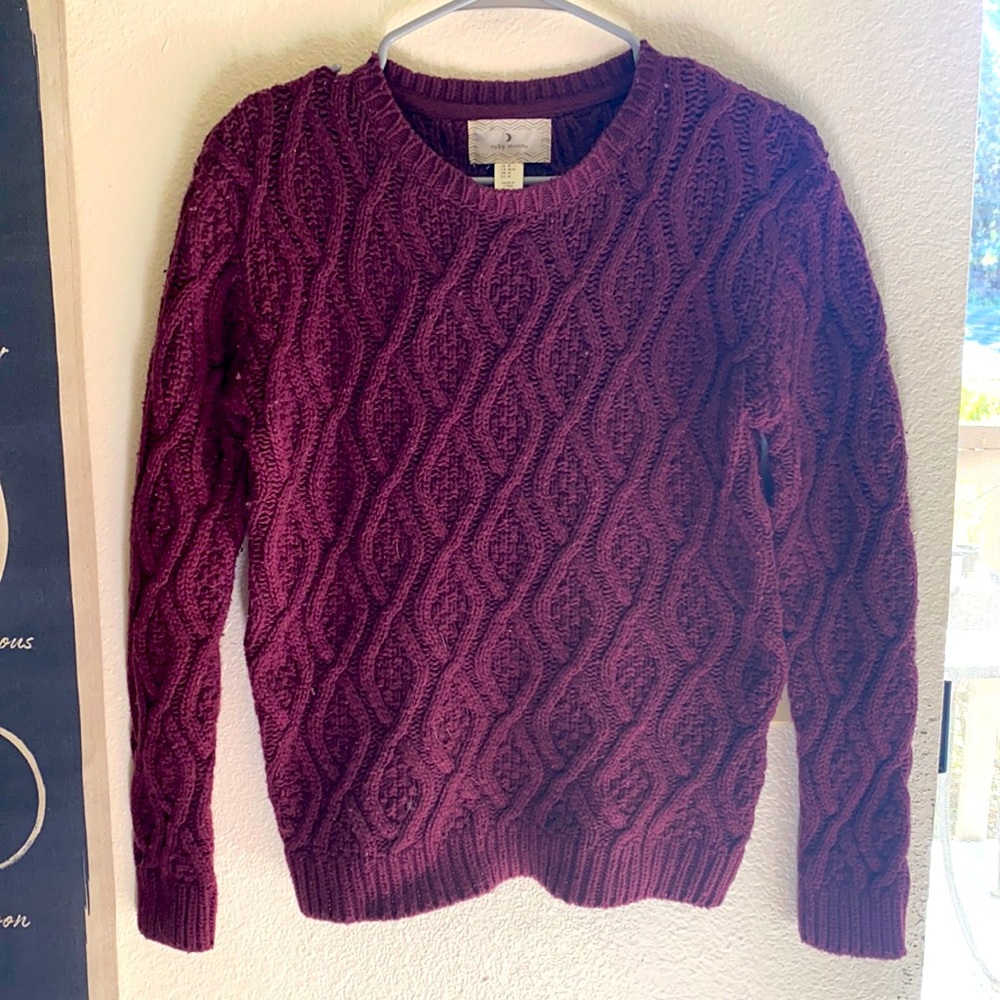 Maroon Cozy Knit Sweater 🍁🍂